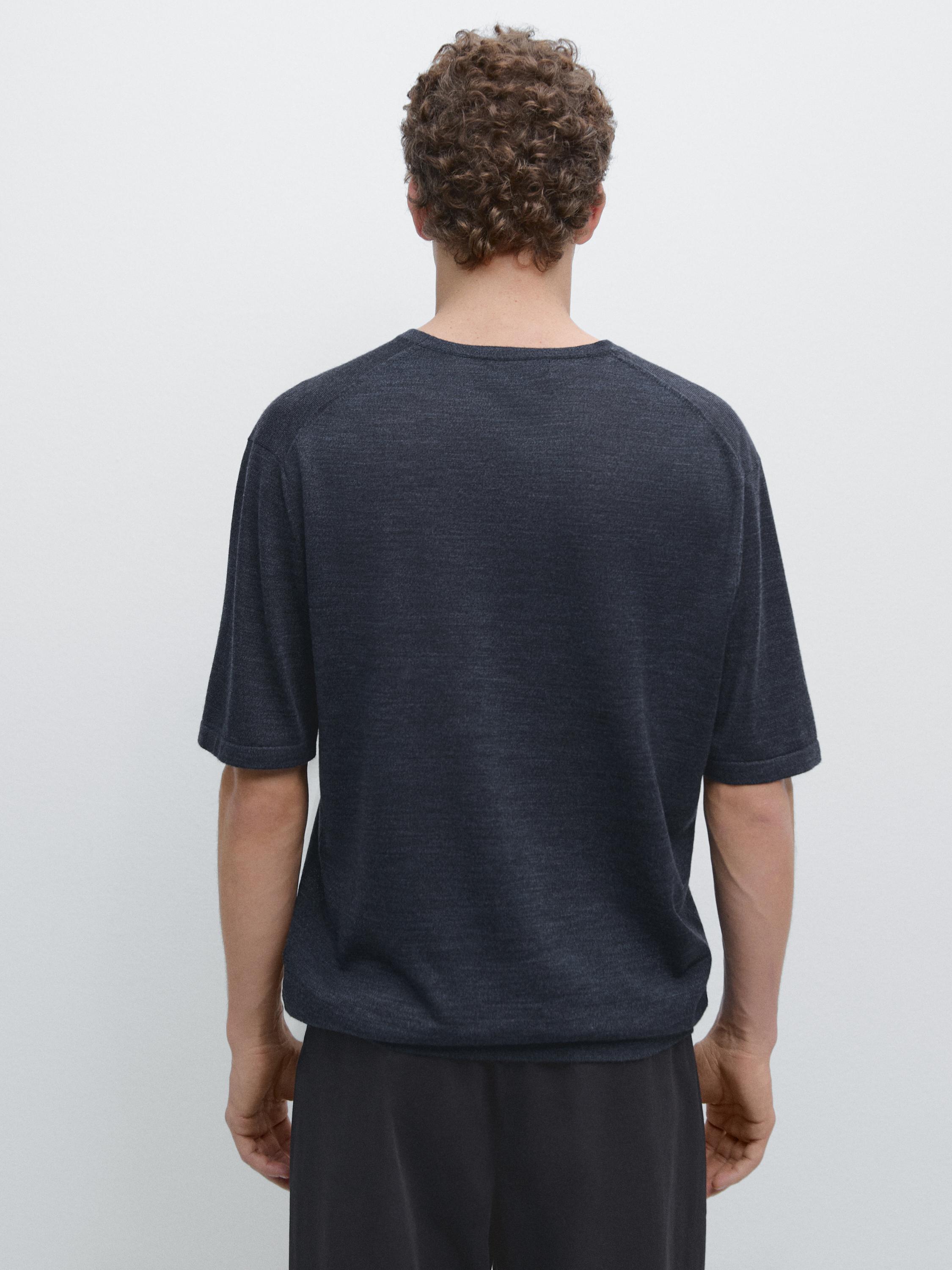 Wool blend knit T-shirt